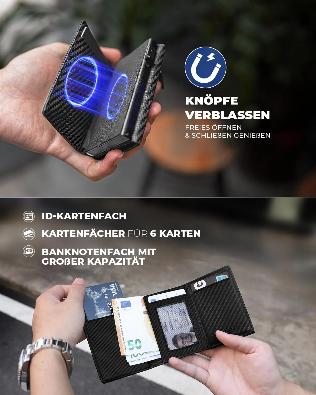 DDS IV - Leather Pop Up Credit Card Holder Wallet