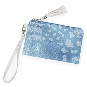 Denim Bandana Print Wallet with Wristlet