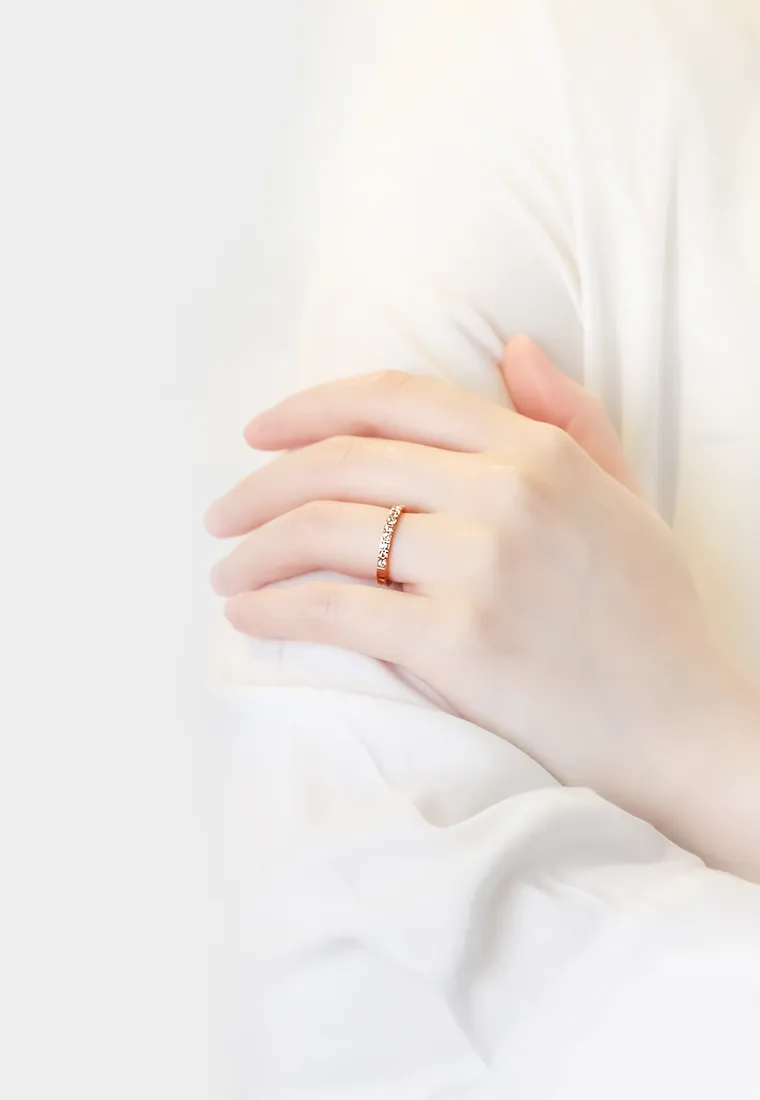 Diamante Cubic Zirconia Inset Single Band Ring