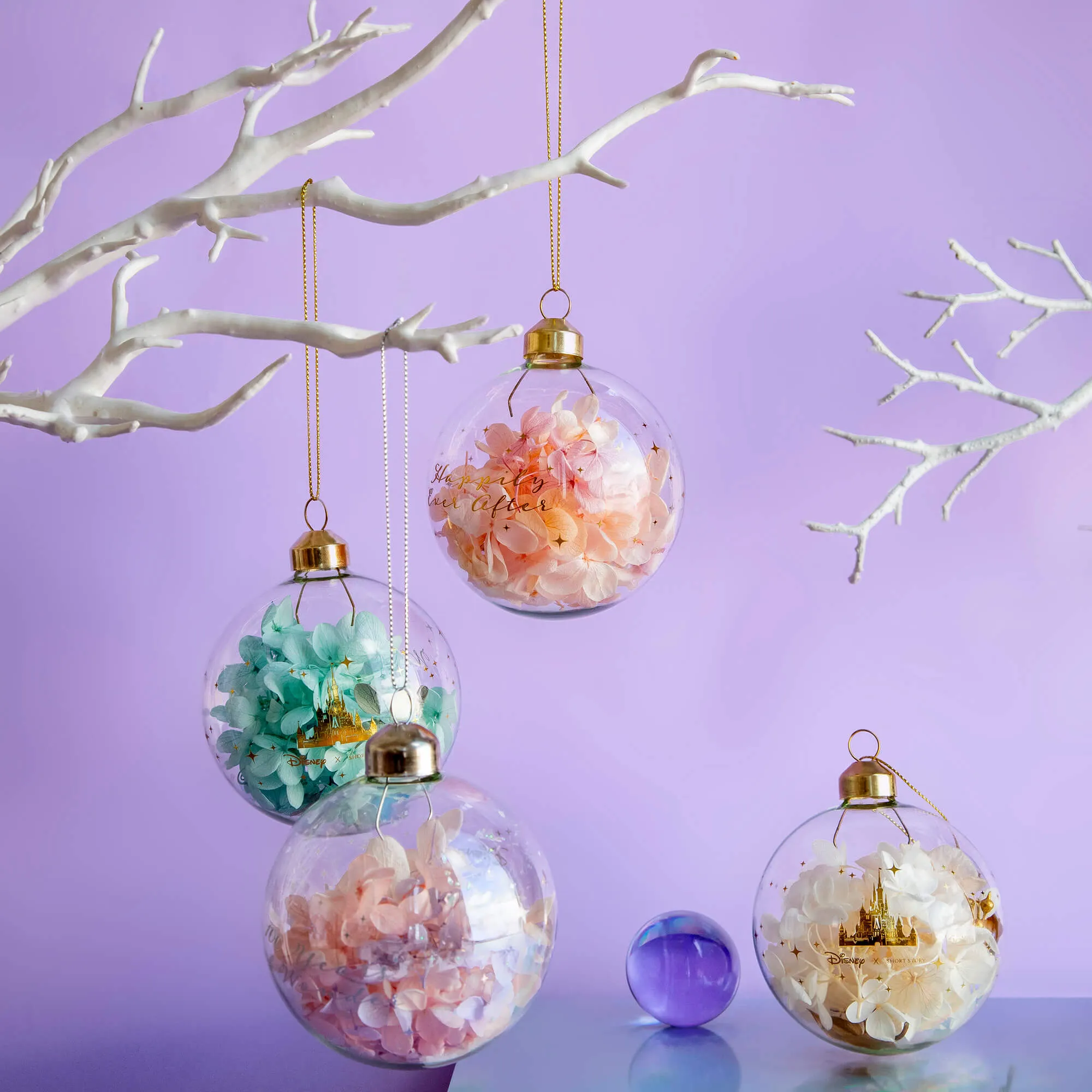 Disney Glass Bauble Happily Ever After