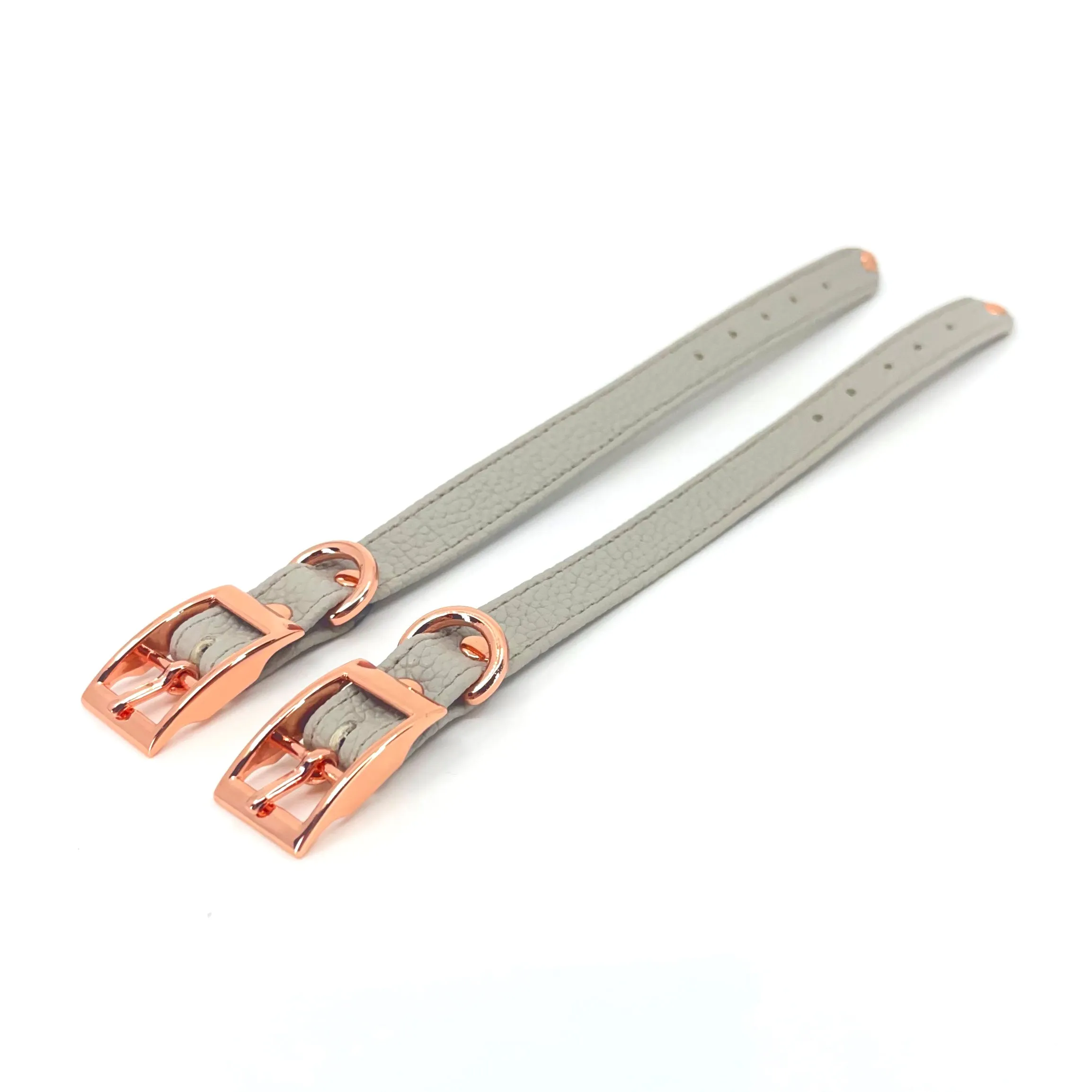 Dove Gray Vegan Petite Bondage Cuffs - 5-7" - Limited Edition