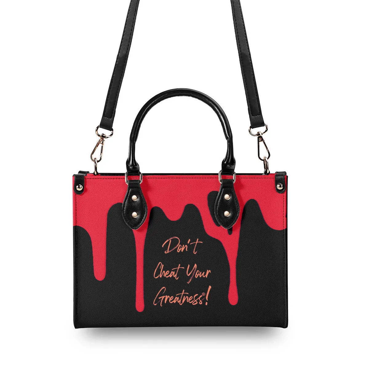 DRIP Orange CR Logo & Black Multiple Sizes Upgraded Luxury Women PU Leather Handbag