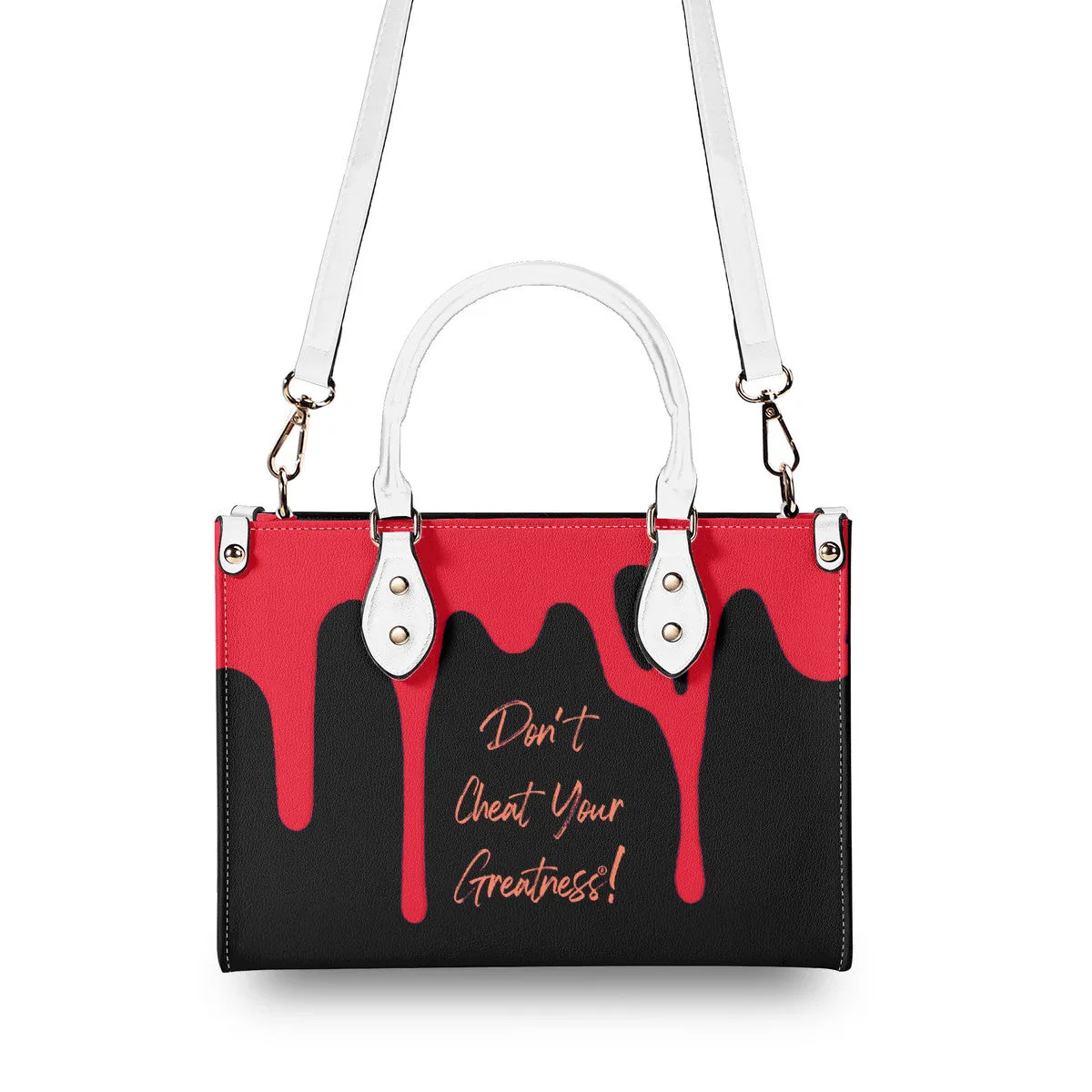 DRIP Orange CR Logo & Black Multiple Sizes Upgraded Luxury Women PU Leather Handbag