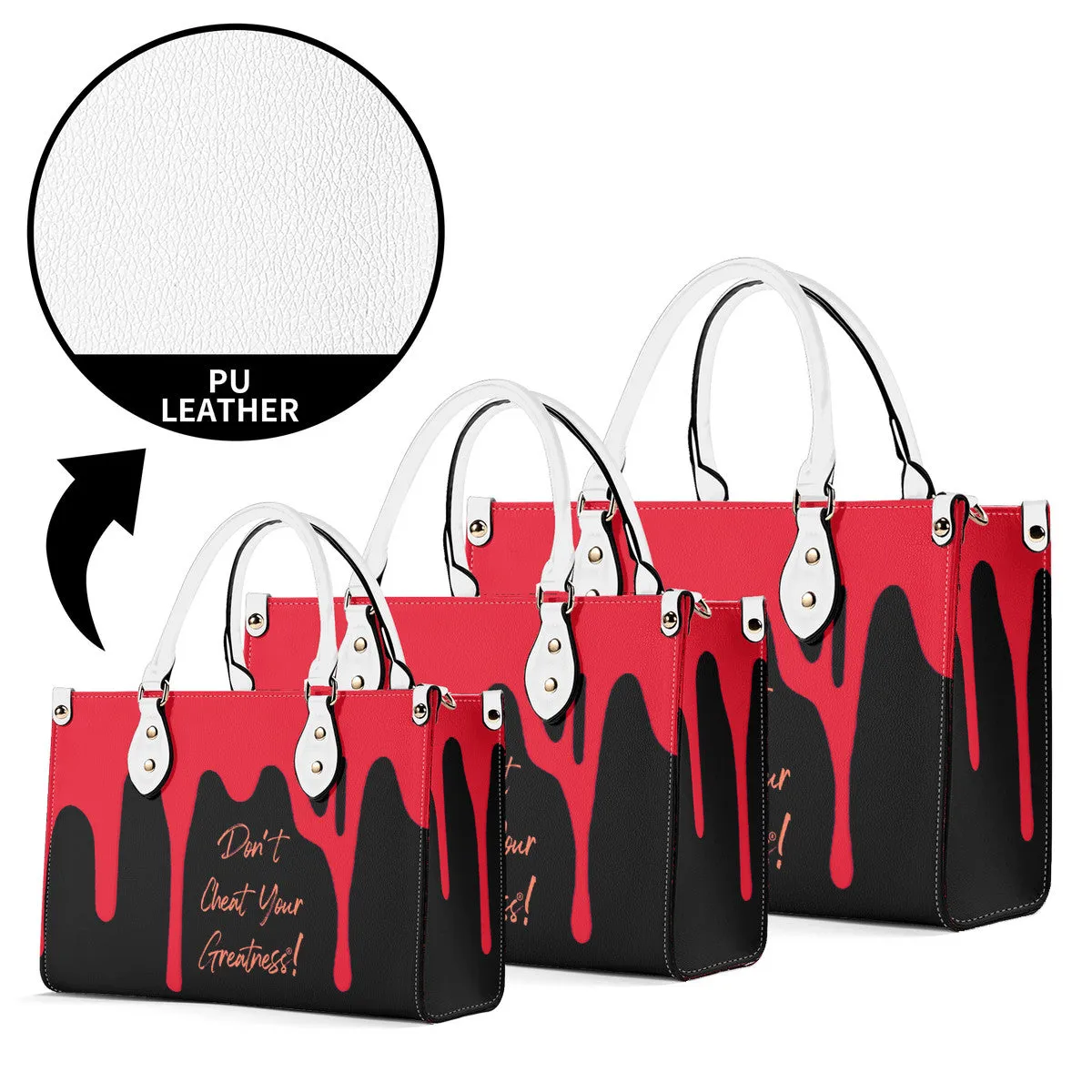 DRIP Orange CR Logo & Black Multiple Sizes Upgraded Luxury Women PU Leather Handbag