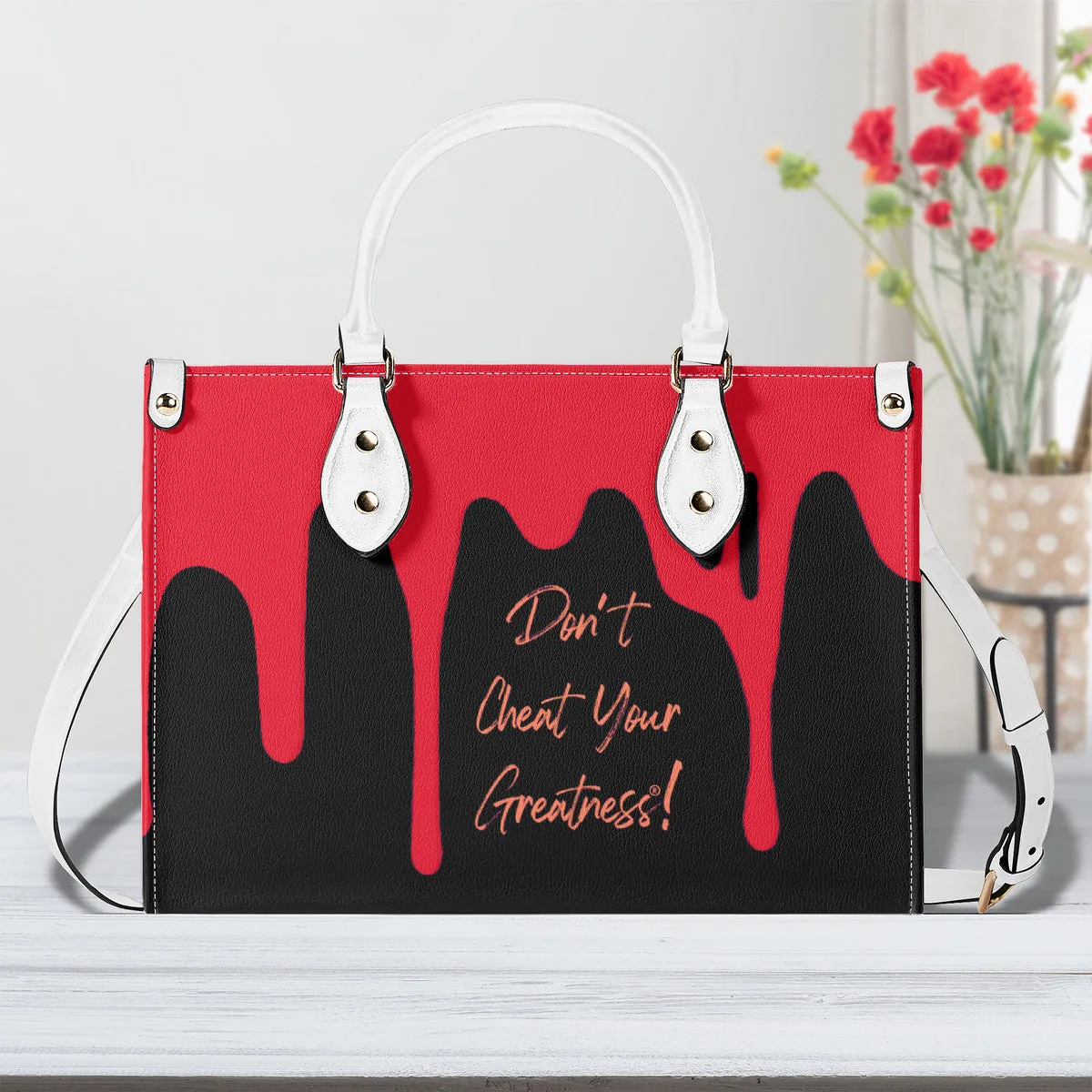 DRIP Orange CR Logo & Black Multiple Sizes Upgraded Luxury Women PU Leather Handbag