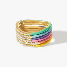 Egor enamel 6-piece ring set