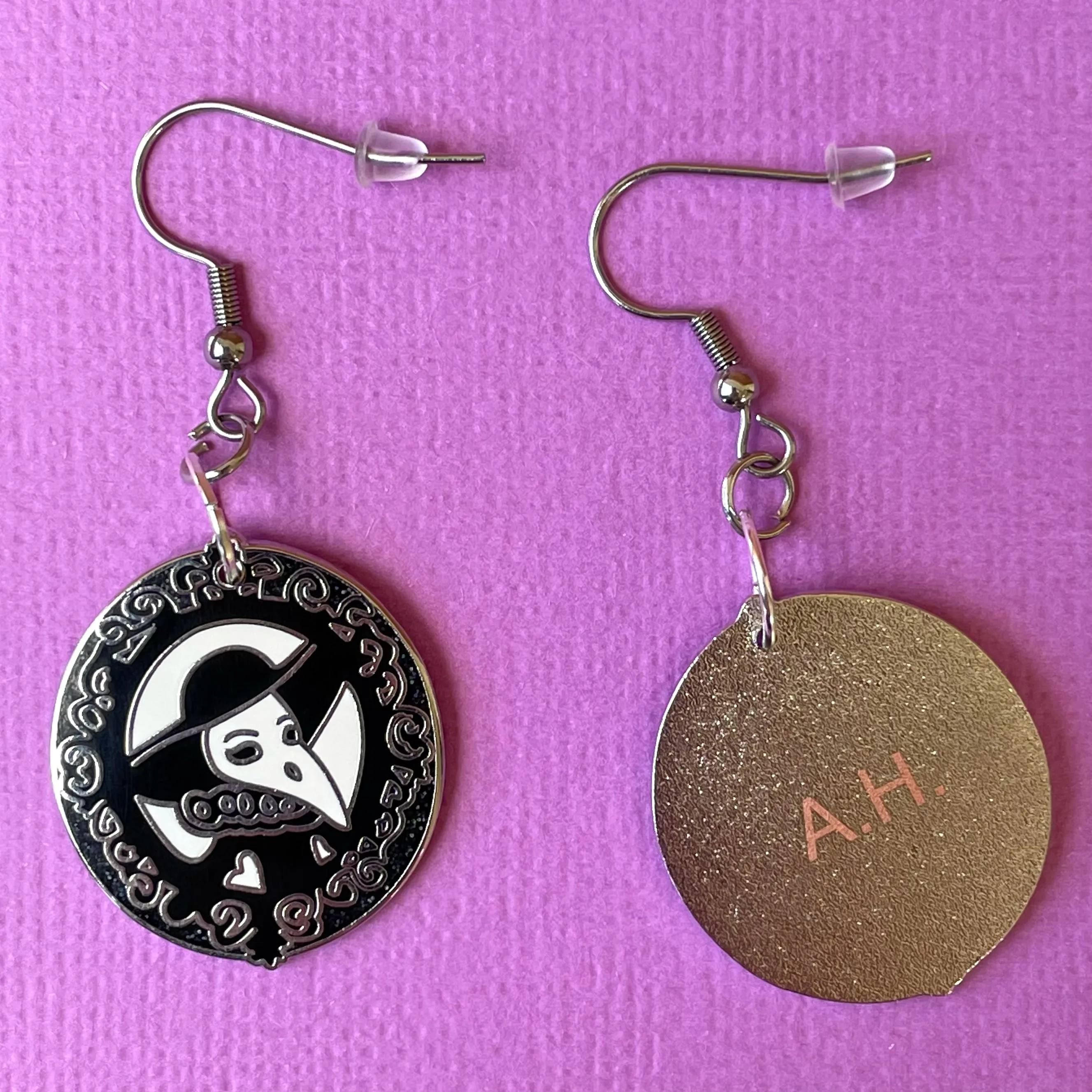 Elegant Plague Doctor Couple earrings