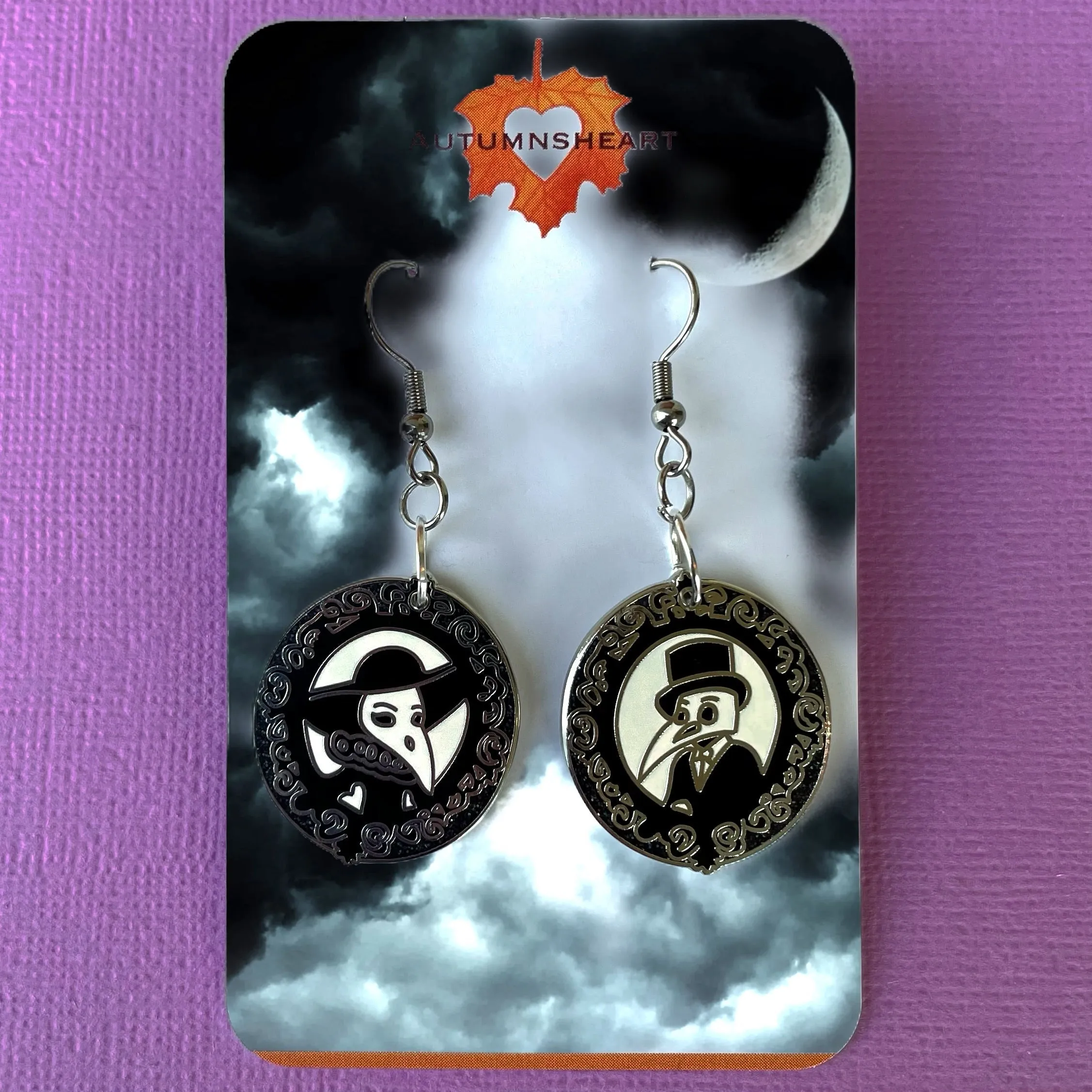 Elegant Plague Doctor Couple earrings