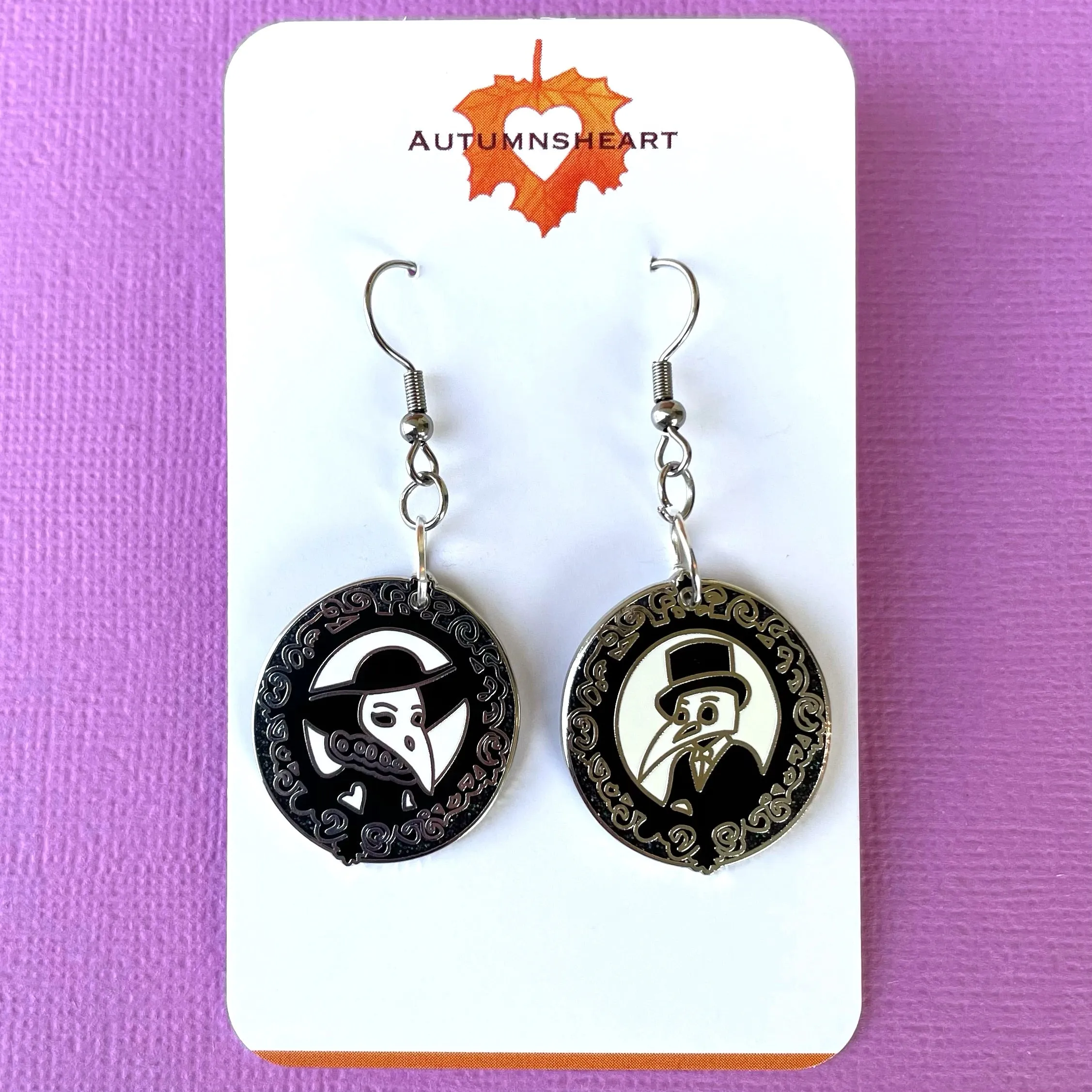 Elegant Plague Doctor Couple earrings