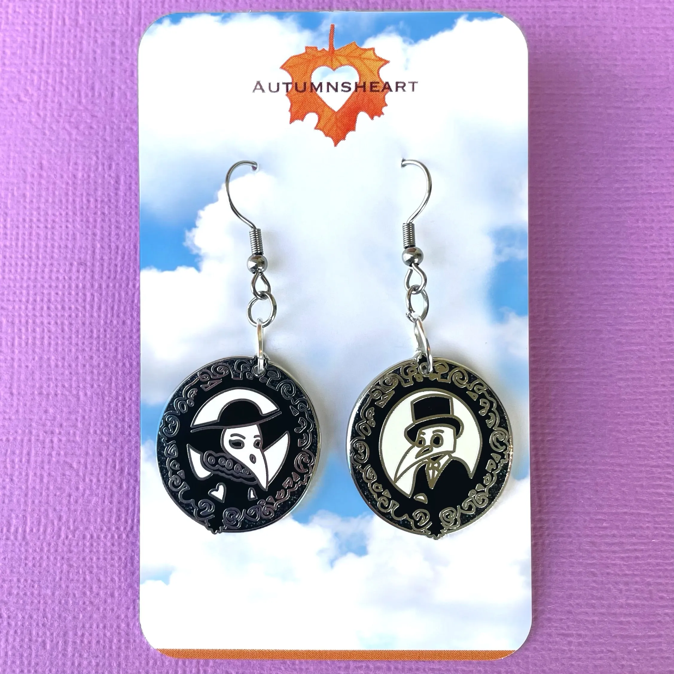 Elegant Plague Doctor Couple earrings