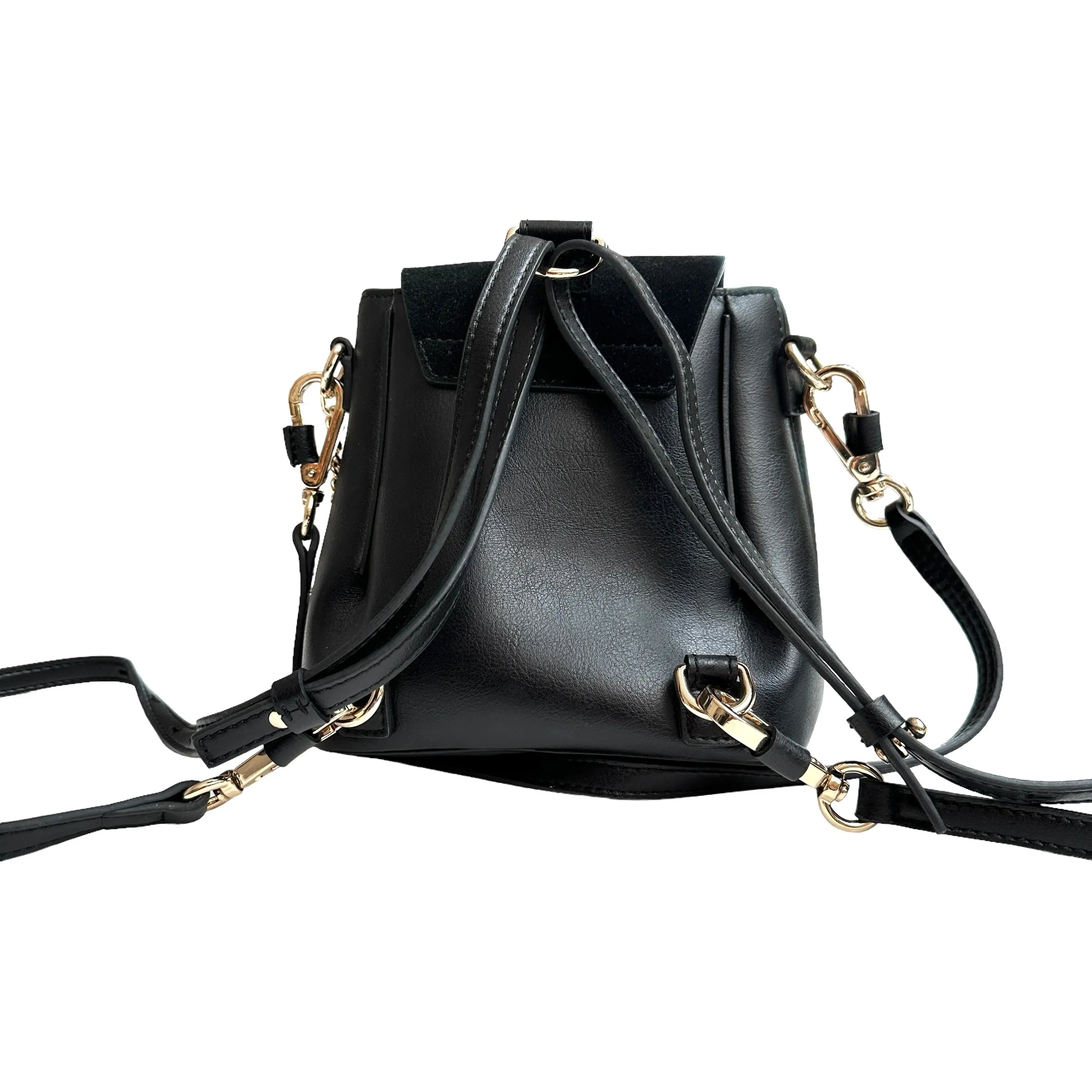 Faye Black Leather Mini Convertible Bag
