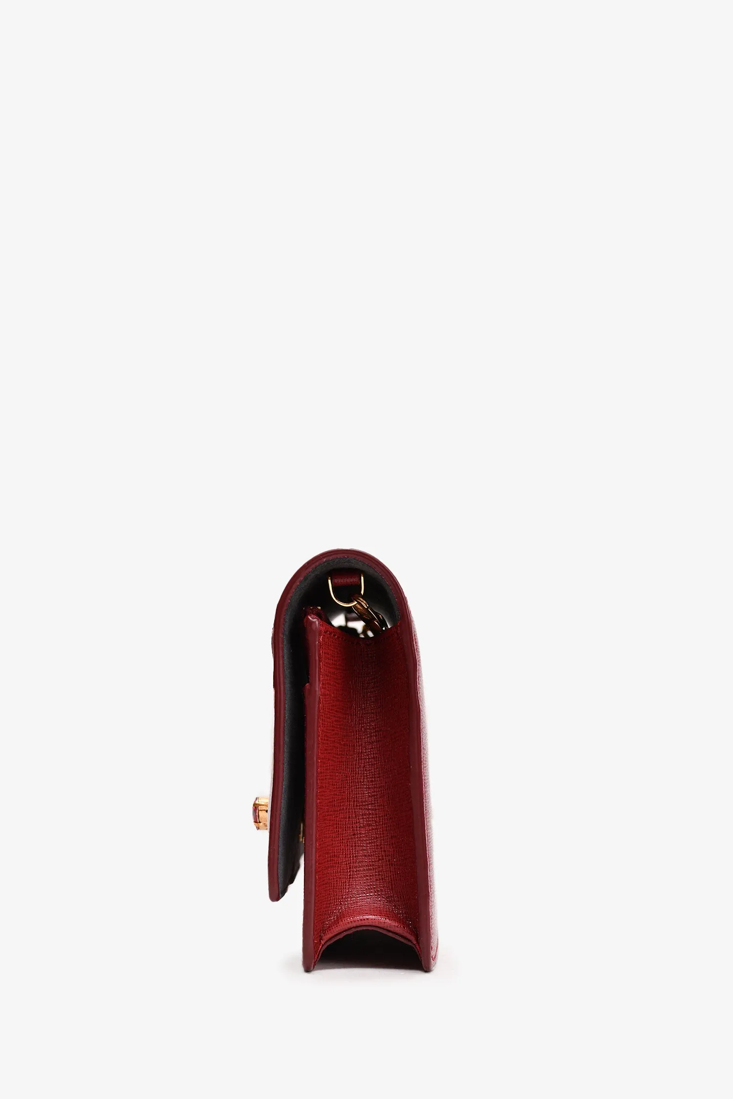 Fendi Red/Pink Leather Monster Wallet On Chain Crossbody