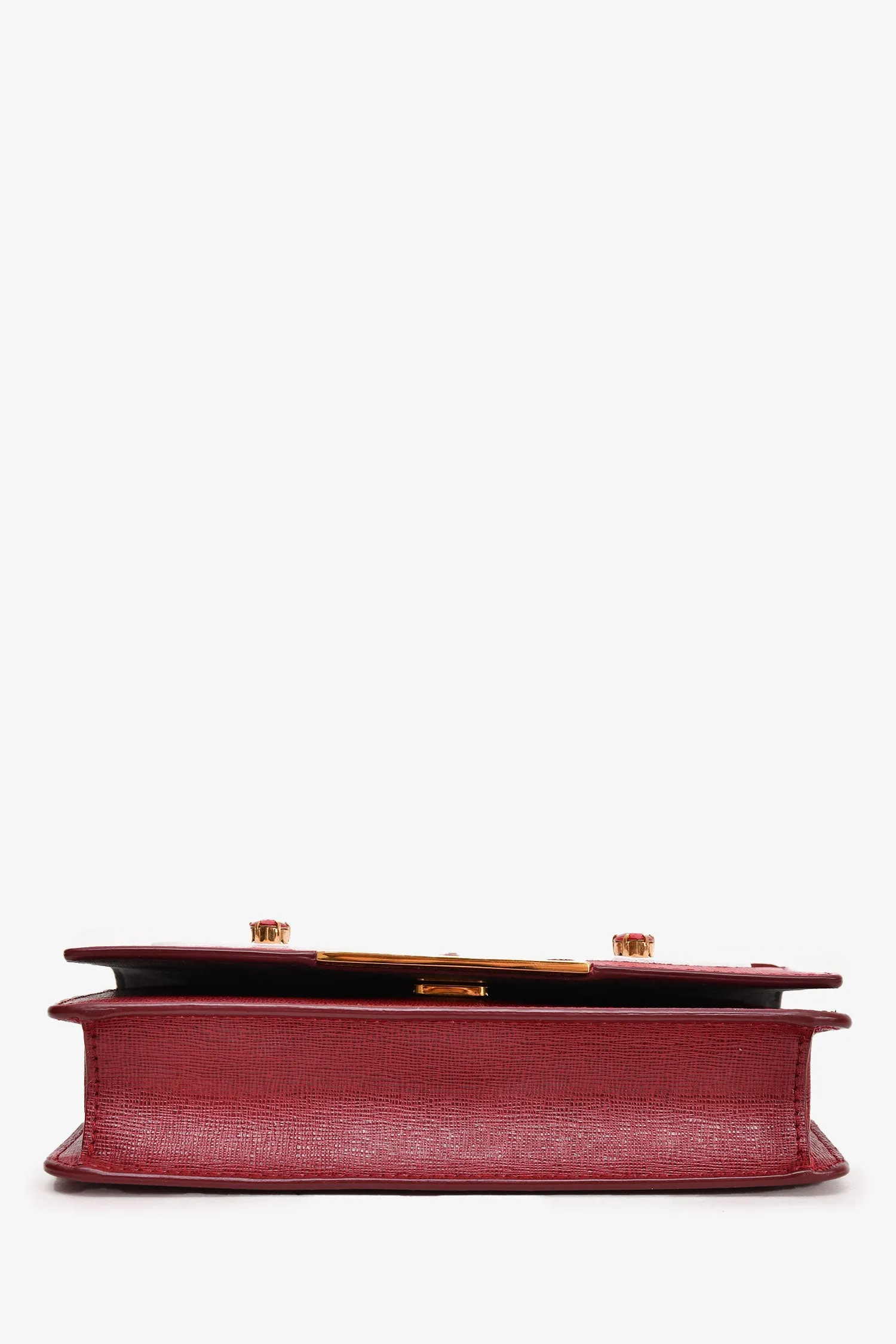 Fendi Red/Pink Leather Monster Wallet On Chain Crossbody
