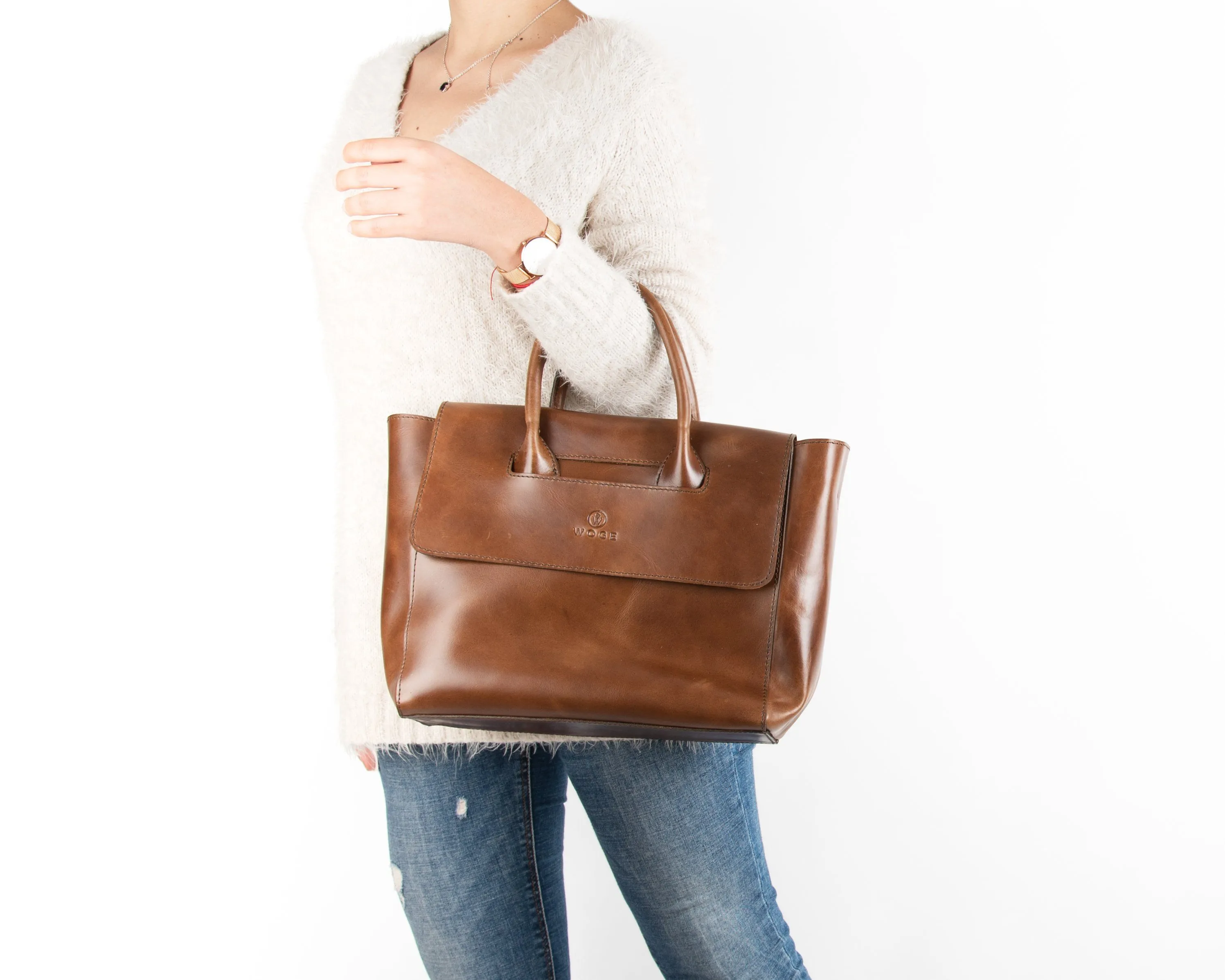 Foldover Tote in Chocolate Leather (not Cncled Carry)