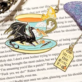 Fourth Wing Tea Cup Metal Bookmark