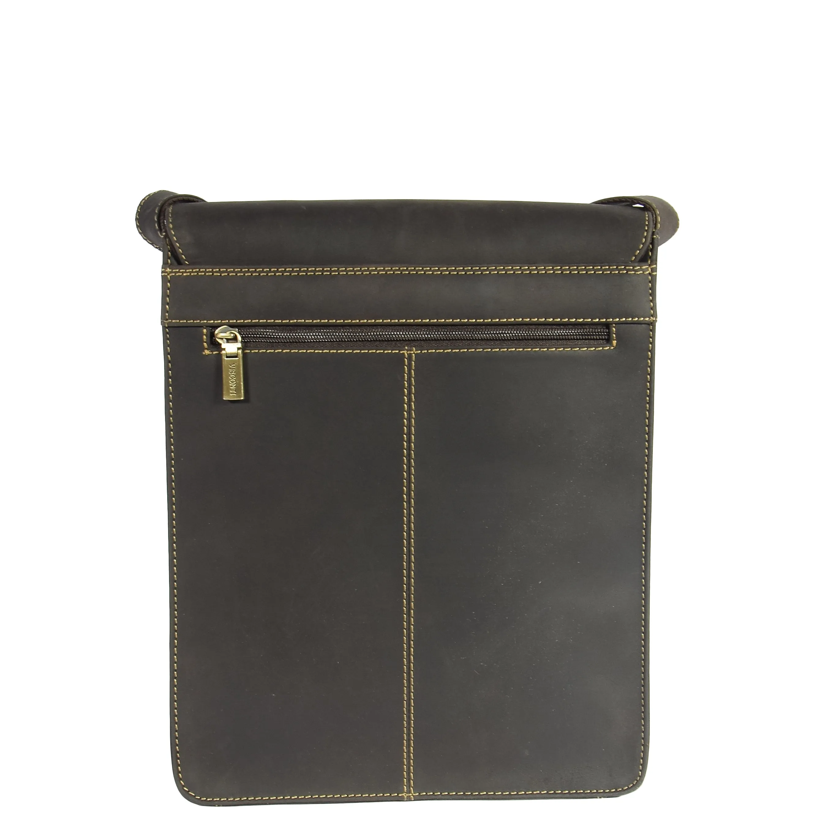 Gents Leather Messenger Shoulder Cross Body News Boy Bag A41 Brown
