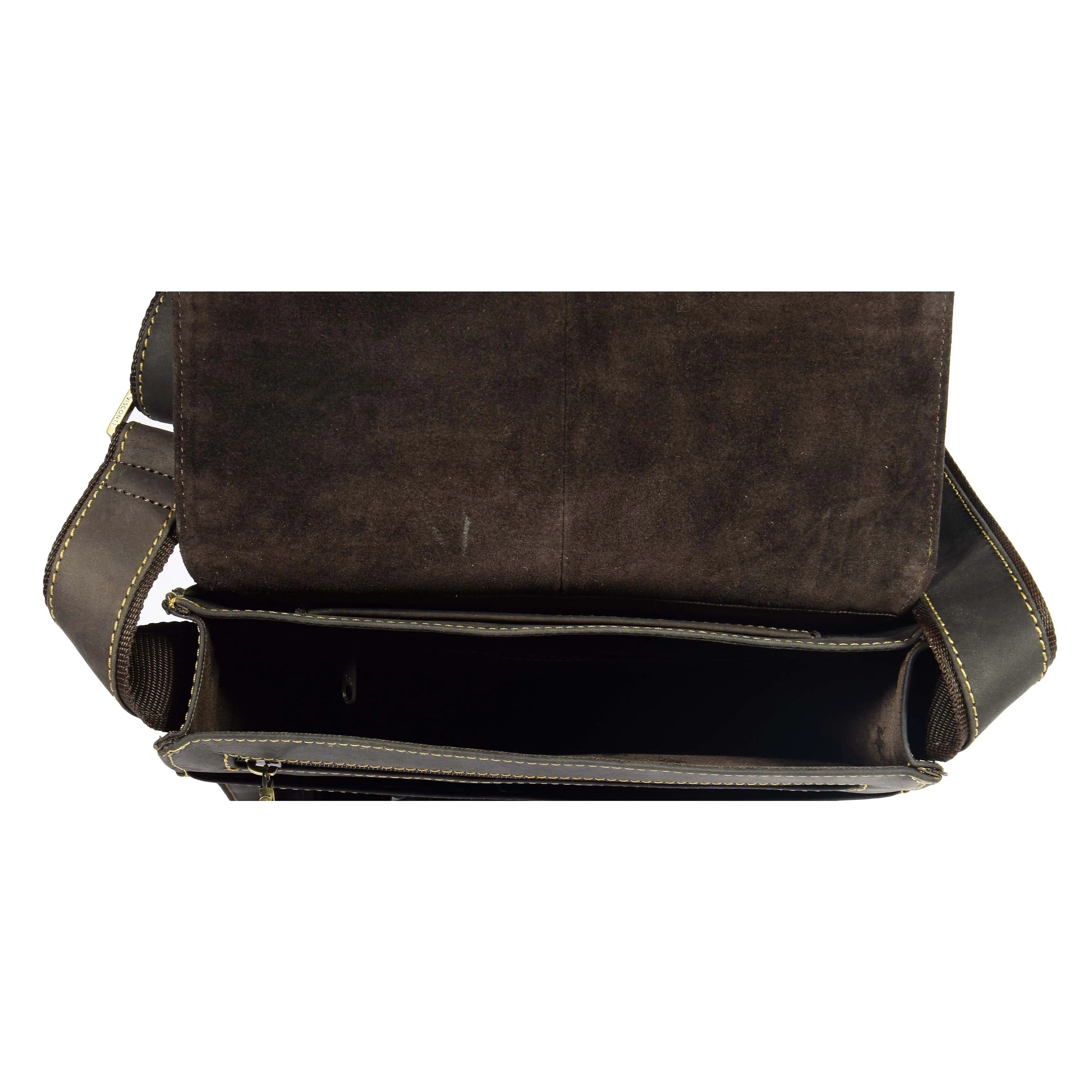 Gents Leather Messenger Shoulder Cross Body News Boy Bag A41 Brown