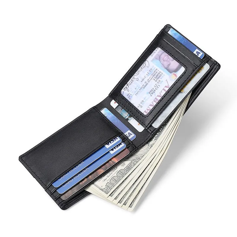 Genuine Leather Wallet With Airtag Pouch