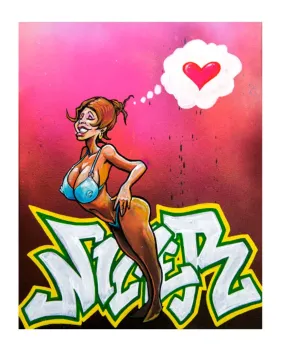 Girl With Heart PP Archival Print by Nicer- Hector Nazario