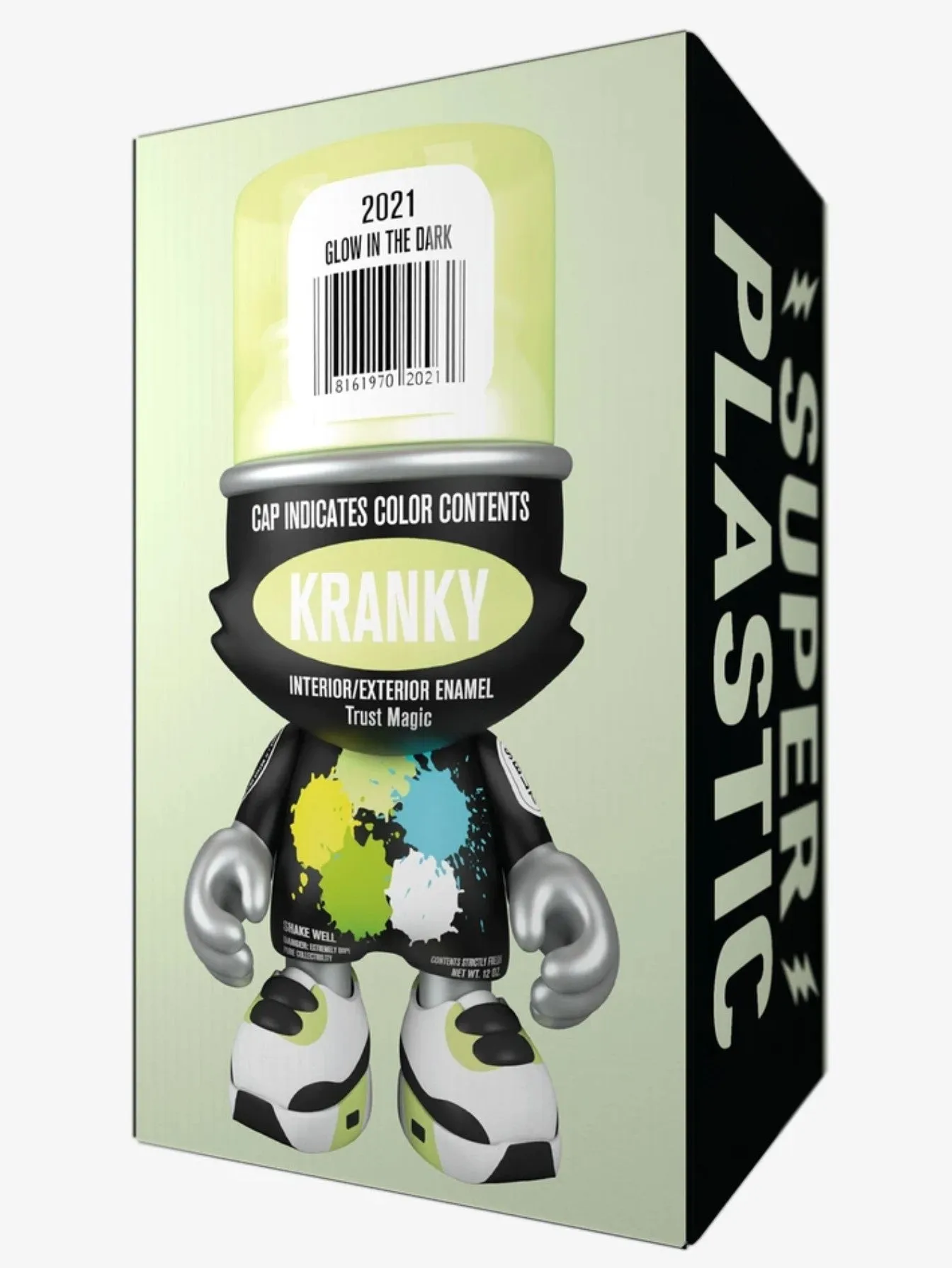 Glow in the Dark Green SuperKranky SuperPlastic Art Toy by Sket-One