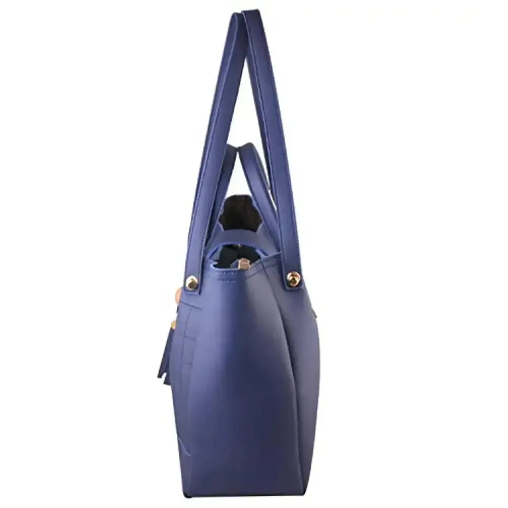 GM Creations ? PU Leather Latest Trendy Fashionable Ladies Top Handle Handbag With Sling Bag Shoulder Bag Clutch Combo 4pcs Purse Set For Women And Girl Bag(Blue)