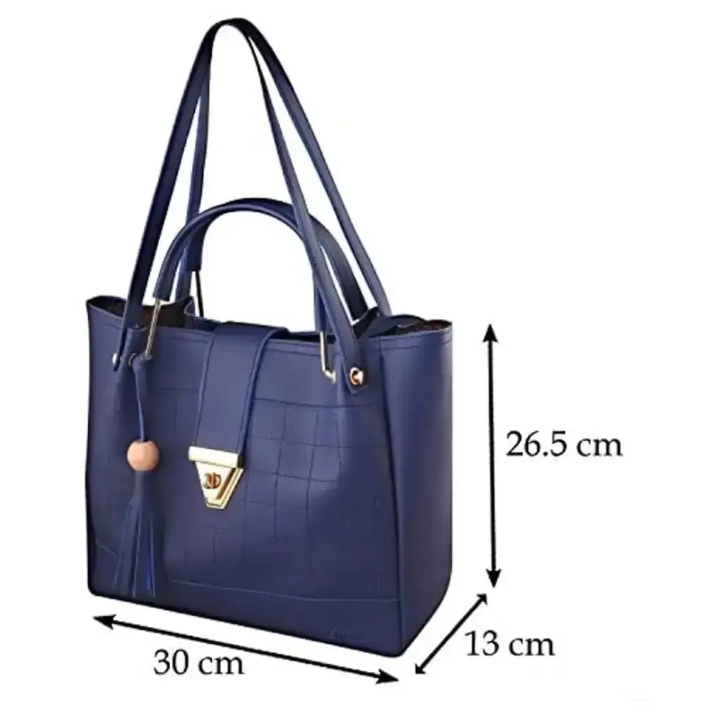 GM Creations ? PU Leather Latest Trendy Fashionable Ladies Top Handle Handbag With Sling Bag Shoulder Bag Clutch Combo 4pcs Purse Set For Women And Girl Bag(Blue)