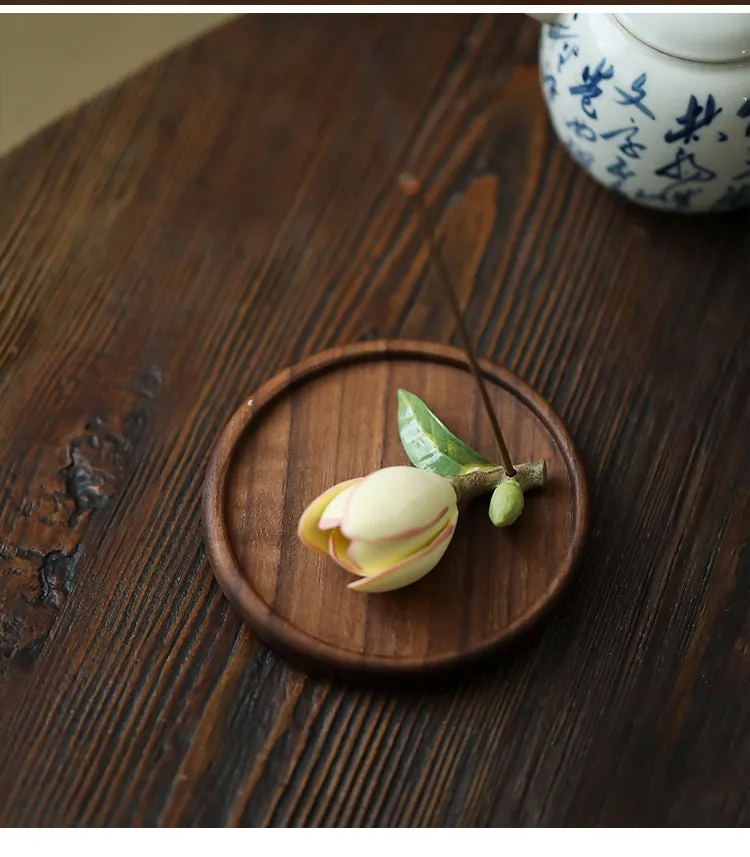 Gohobi Handmade Ceramic Flower Incense Holder Ornament
