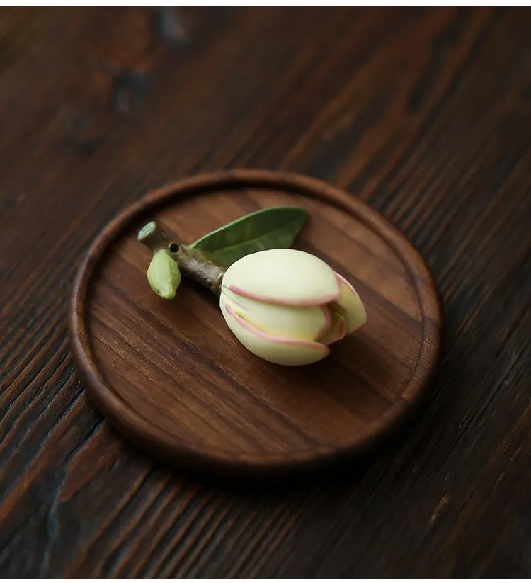 Gohobi Handmade Ceramic Flower Incense Holder Ornament