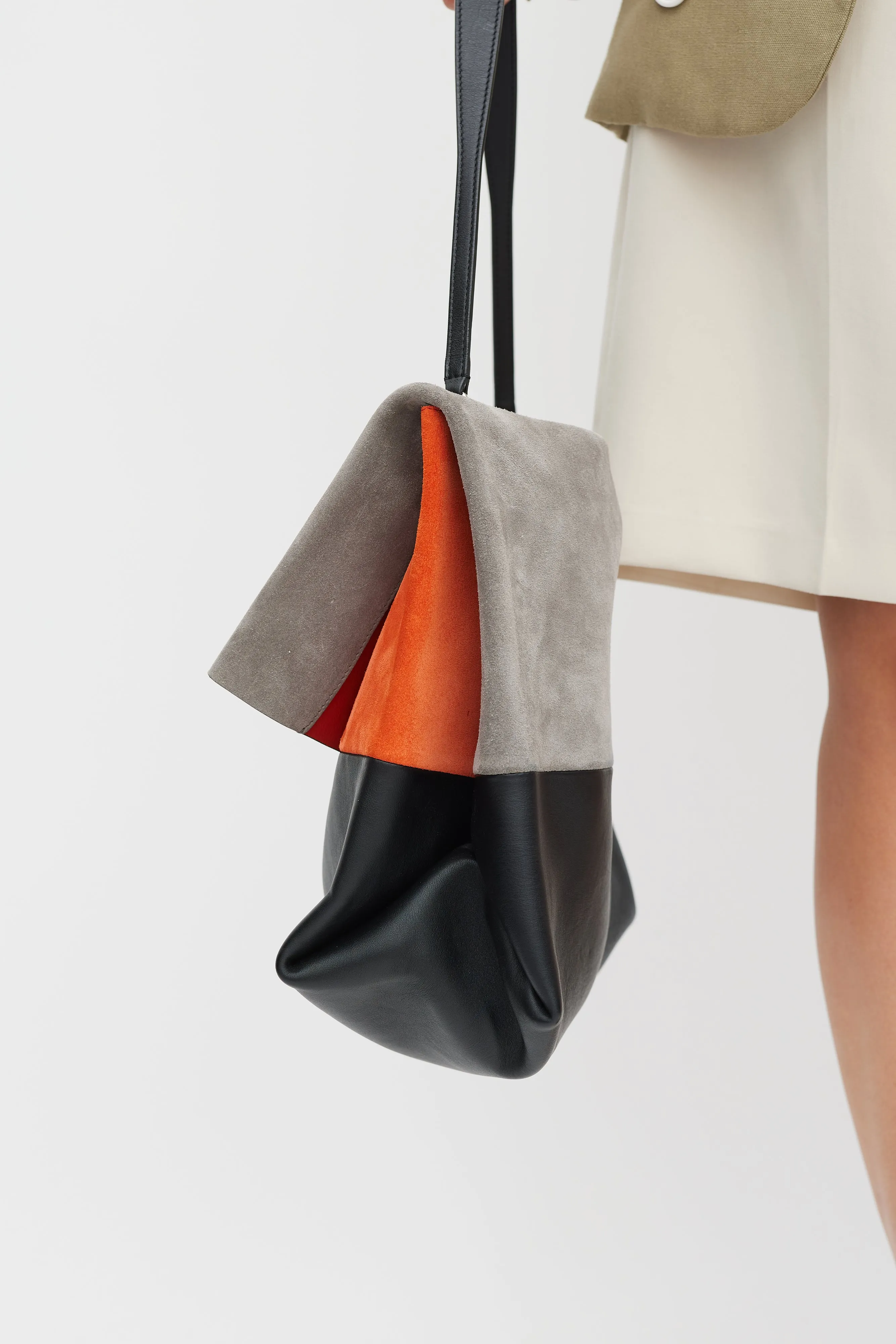 Grey & Multicolour Leather All Soft Bag