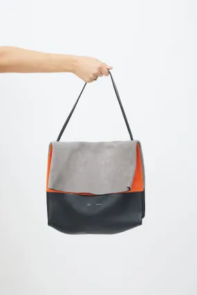 Grey & Multicolour Leather All Soft Bag