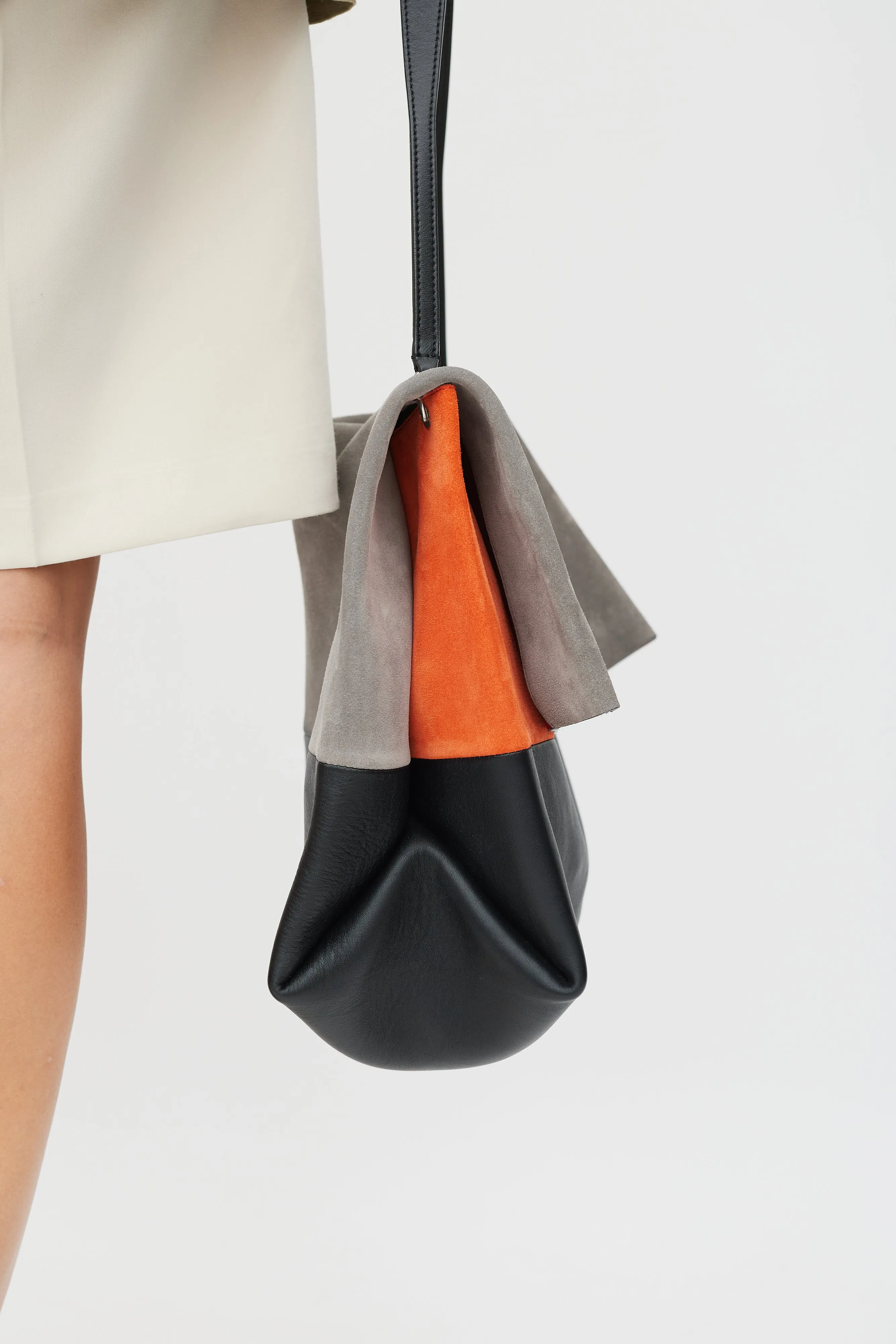 Grey & Multicolour Leather All Soft Bag