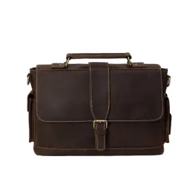 Handmade Genuine Leather Compact Satchel Briefcase