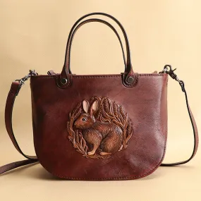 Handmade Ladies Embossed Leather Crossbody Purse Handbags For Women