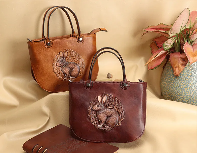 Handmade Ladies Embossed Leather Crossbody Purse Handbags For Women