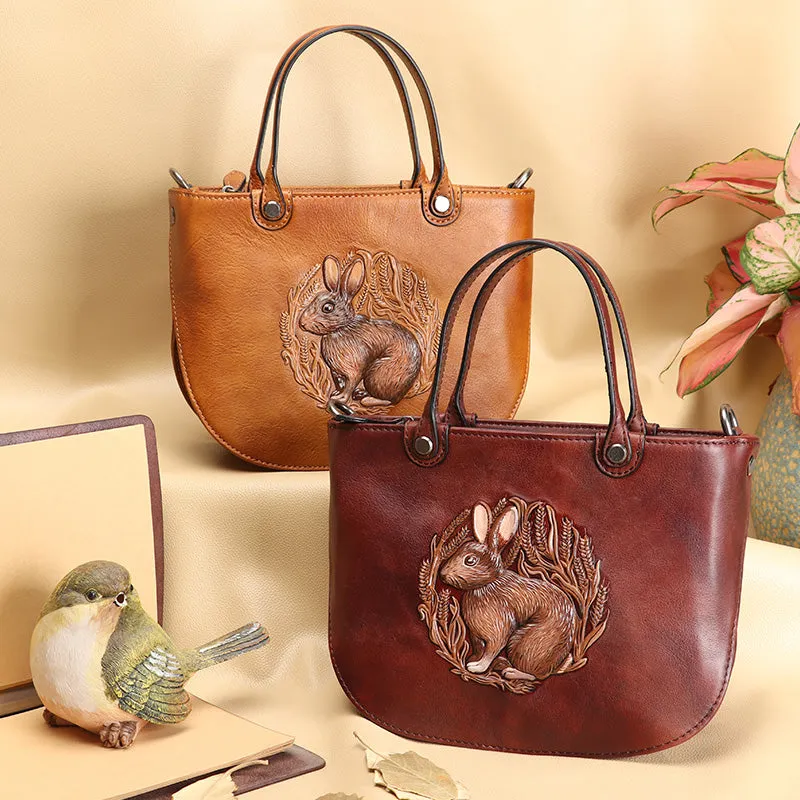 Handmade Ladies Embossed Leather Crossbody Purse Handbags For Women