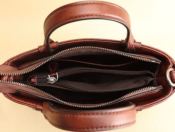 Handmade Ladies Embossed Leather Crossbody Purse Handbags For Women