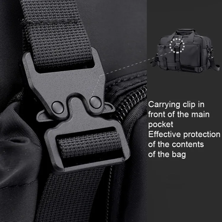 HAOSHUAI 822 Men Large Capacity Casual Shoulder Messenger Bag Handle Computer Bag(Black)