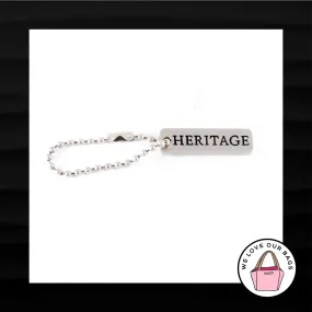 HERITAGE BY WOLF DESIGNS SILVER METAL KEY FOB BAG CHARM KEYCHAIN HANG TAG