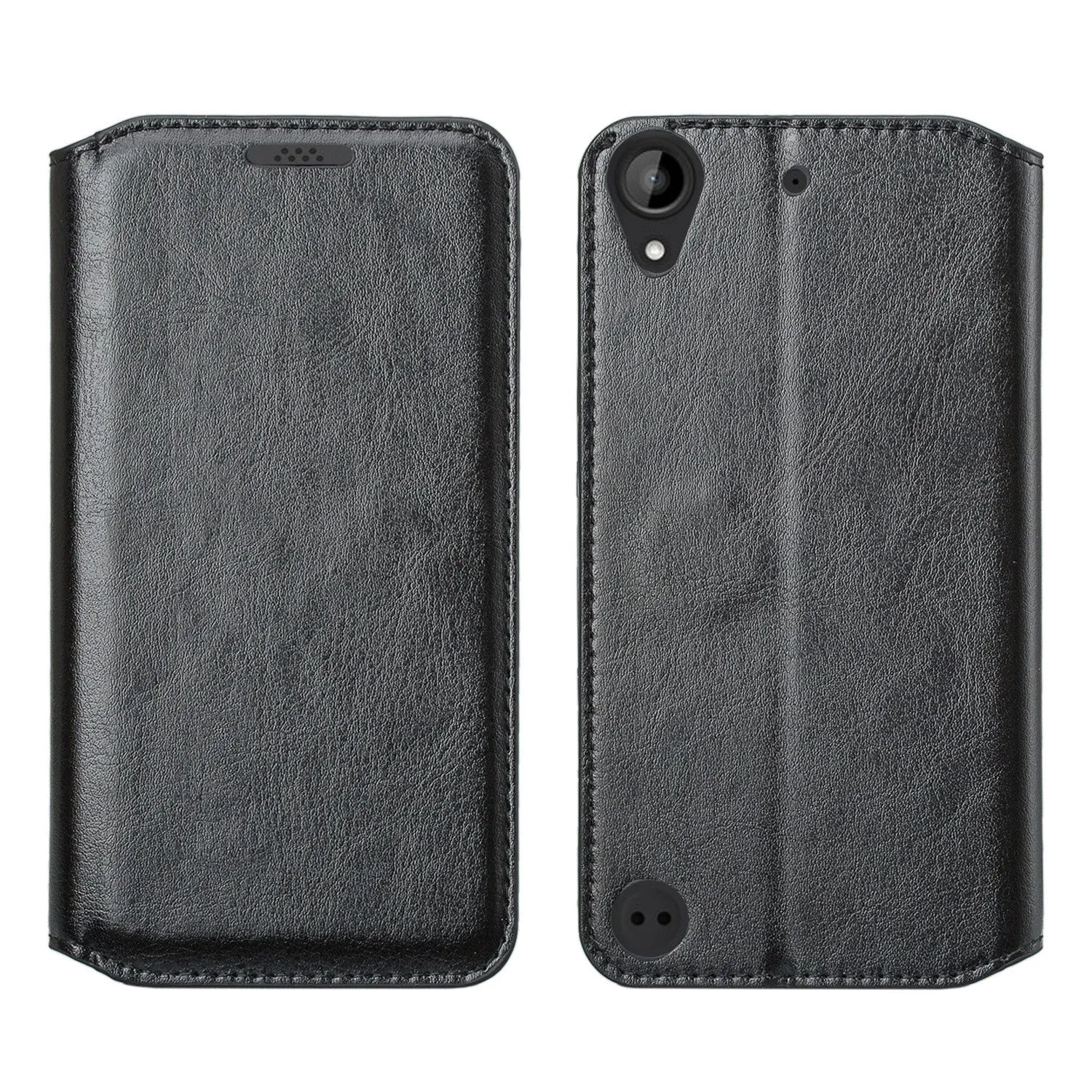 HTC Desire 530 Case, Pu Leather Magnetic Flip Fold[Kickstand] Wallet Case with ID & Card Slots for Desire 530 - Black