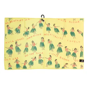 Hula Hands Golf Towel - Yellow