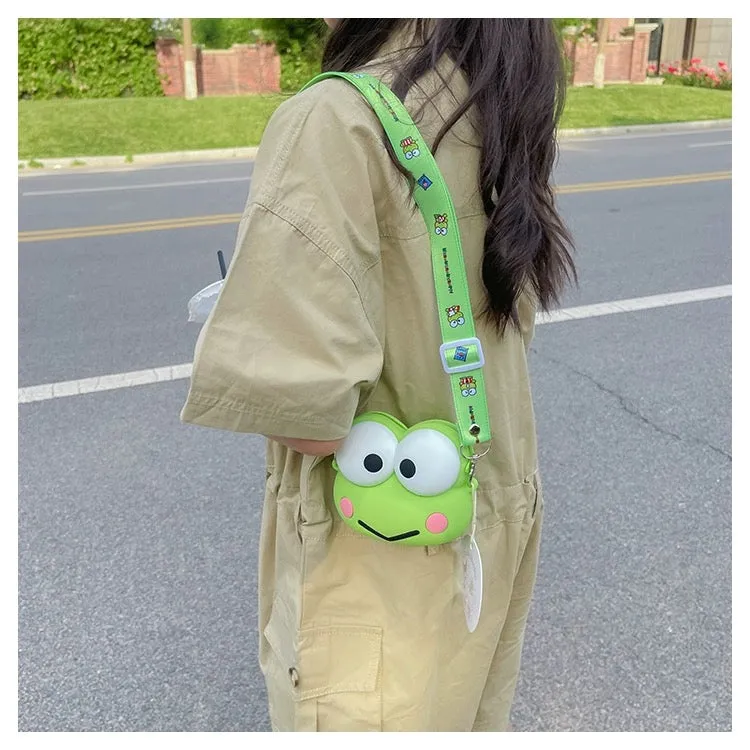 Japan Sanrio Silicone Big Head Shoulder Bag | KeroKeroKeroppi -  Kawaii Bag Birthday Girlfriend Children Gift