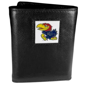 Kansas Jayhawks Deluxe Leather Tri-fold Wallet