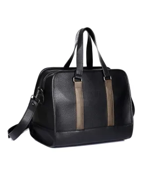Karla Hanson Men's Professional & Travel Duffel Bag Black Bronze Stripe