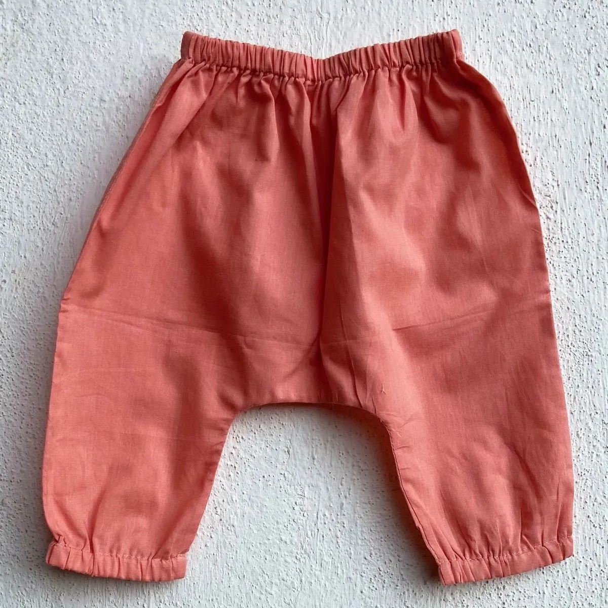 Kids Unisex Organic Cotton Koi Peach Print Angrakha Top and Pants
