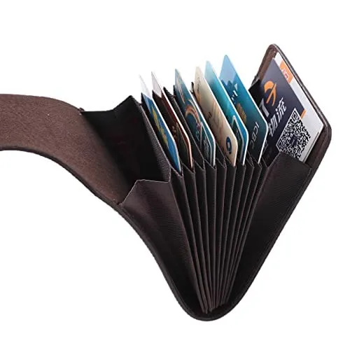 Kuber Industries Card Holder Wallet for Men Women|Debit Credit Card Holder|Wallet for Id, Visiting Card, Buisness Card|Button Closure|Blue (Pack of 3)