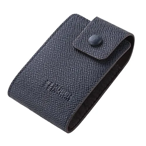 Kuber Industries Card Holder Wallet for Men Women|Debit Credit Card Holder|Wallet for Id, Visiting Card, Buisness Card|Button Closure|Blue (Pack of 3)