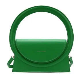 Ladies Circle Handle Designer Handbag Versatile Retro Shoulder Crossbody Bag