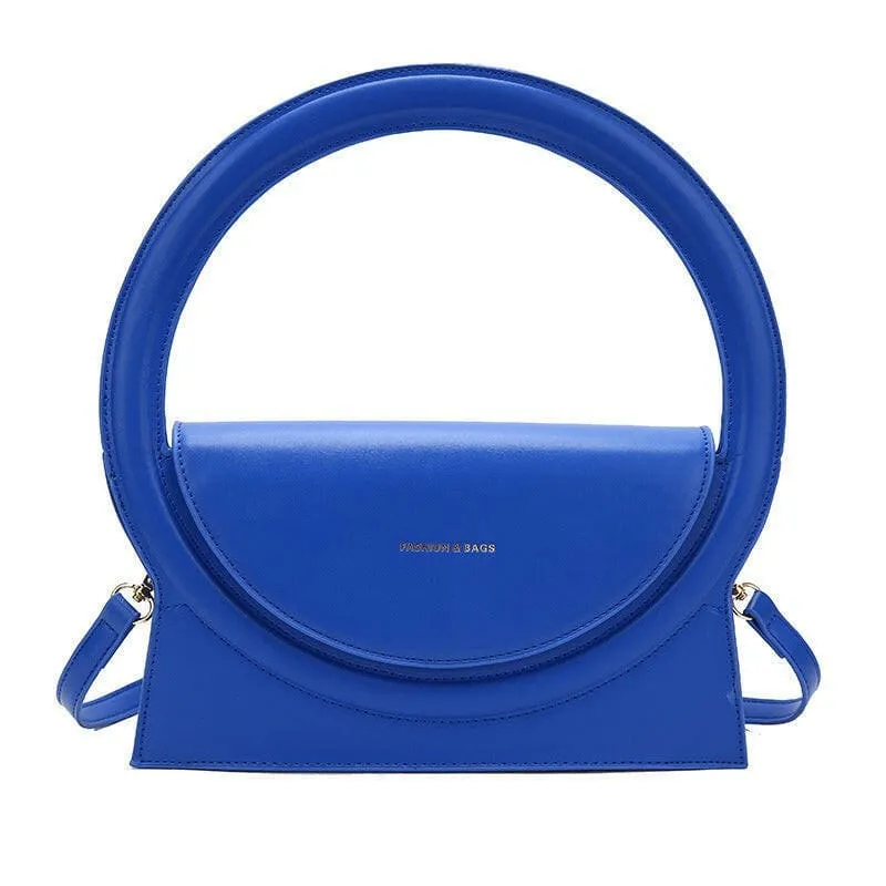 Ladies Circle Handle Designer Handbag Versatile Retro Shoulder Crossbody Bag