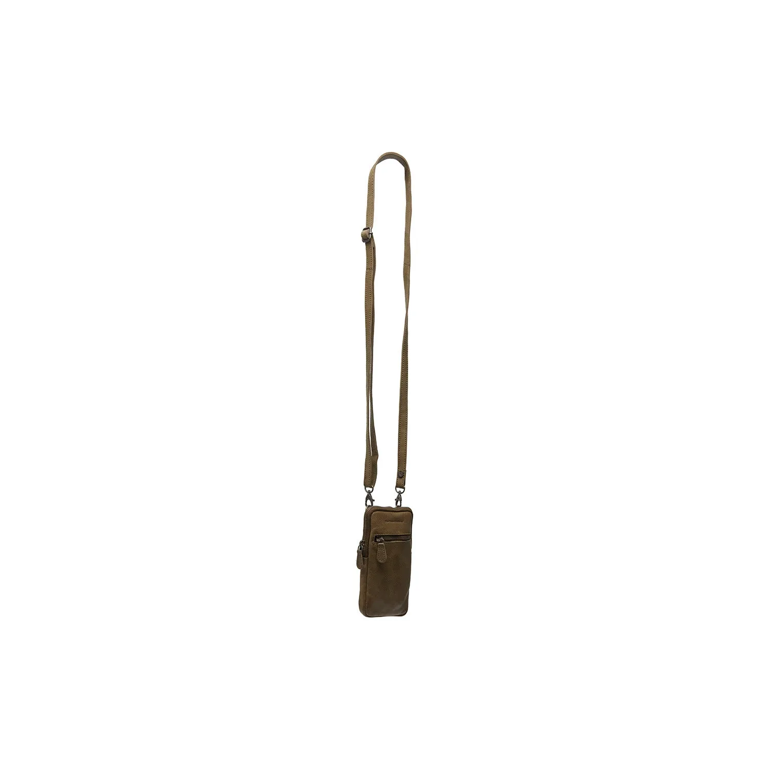 Leather Phone Pouch Olive Green Salta