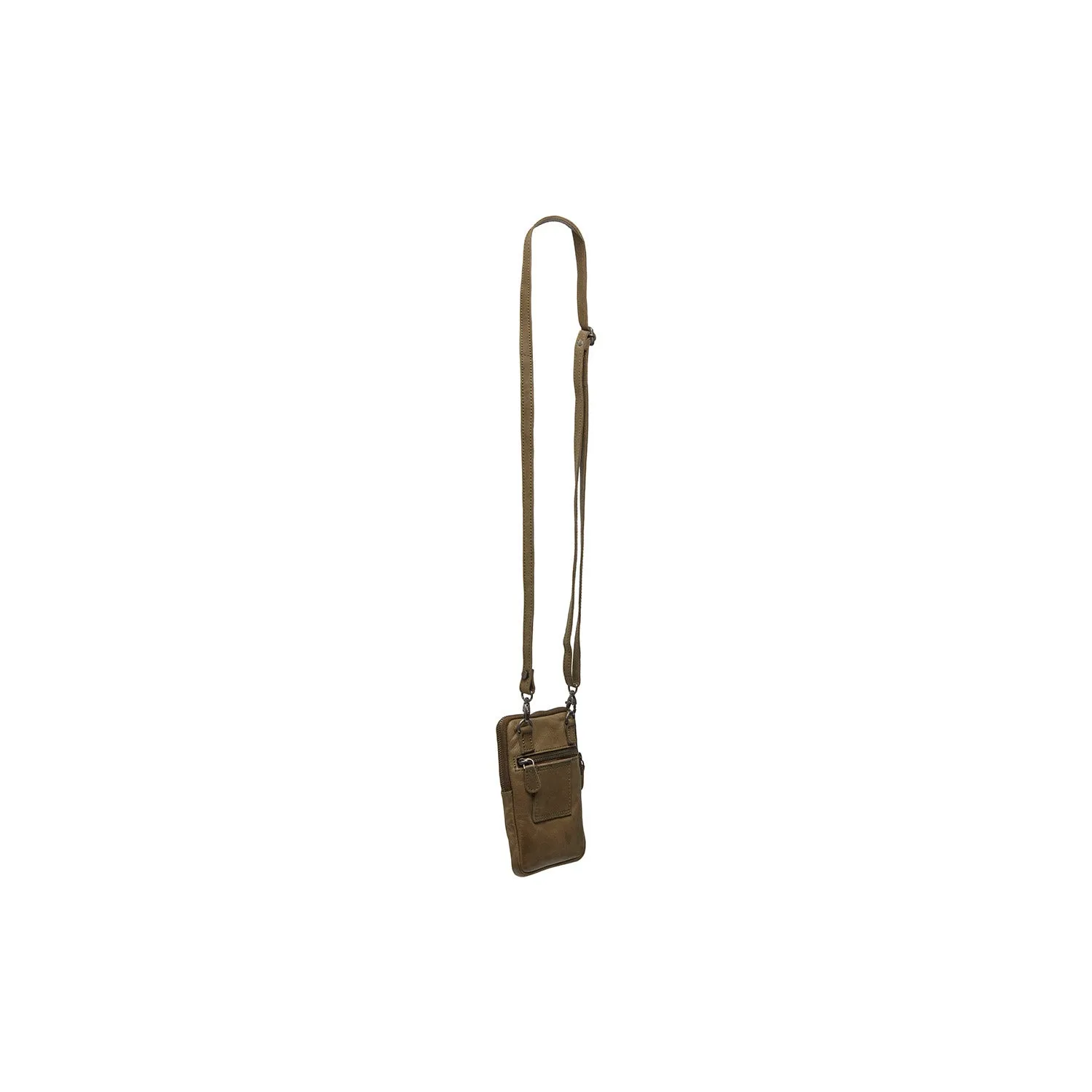 Leather Phone Pouch Olive Green Salta